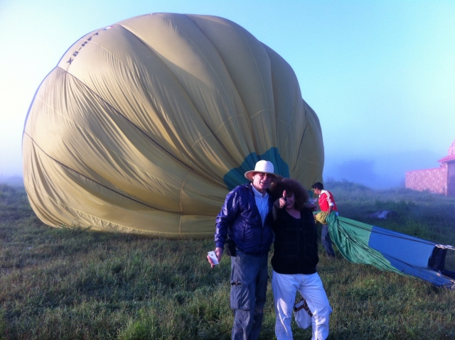 Durante el inflado del globo