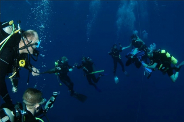 Visita guiada de buceo nocturno en el Caribe Mexicano 