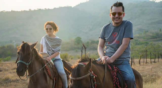 Disfrutando de la ruta a caballo en valte 