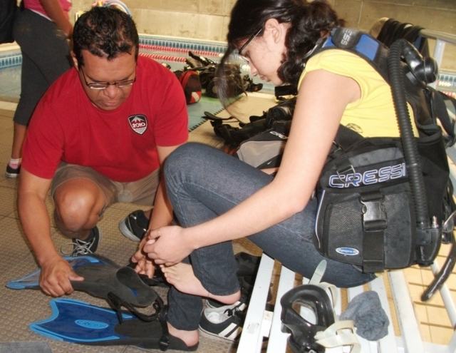 Buceo Esperiencia, búsqueda de tallas 