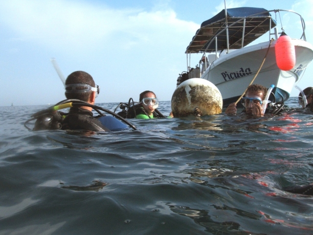 Buceo en Veracruz, el bote listo para recibirnos 