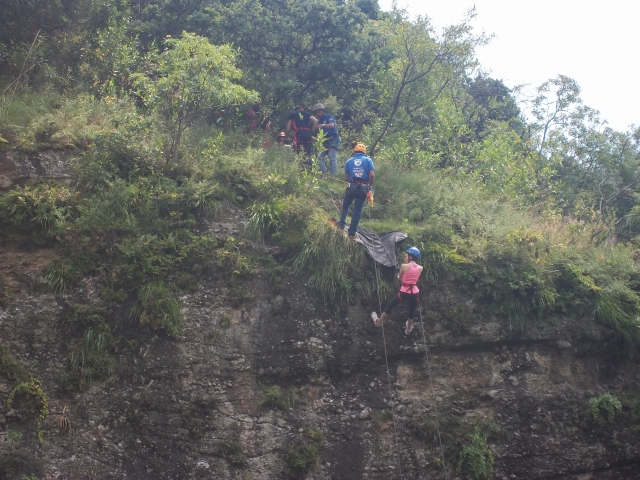 rappel en montaña