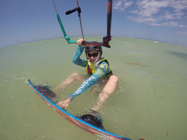 Clase particular de kitesurf