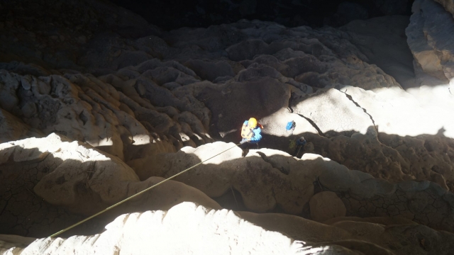 Bajando en el barranco