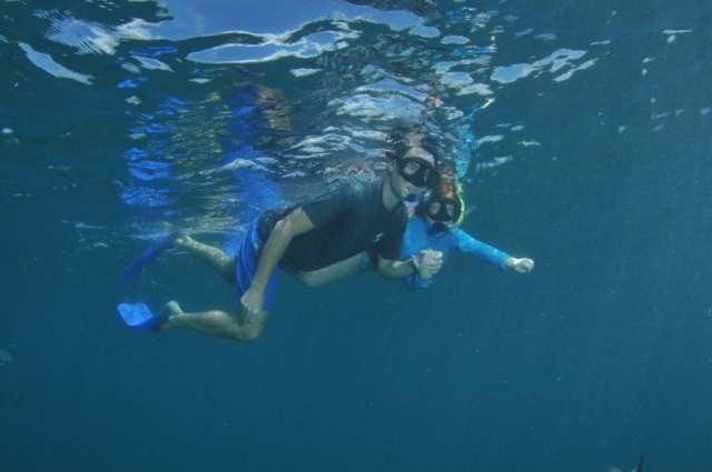 snorkel en la playa