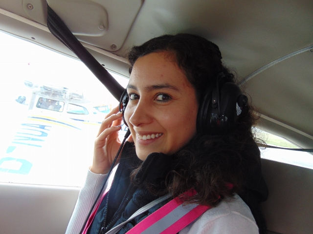 A punto de pilotar la avioneta