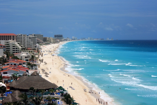 Vista de las playas de Cancún
