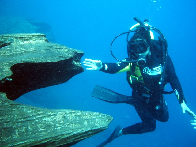 Buceo de practica en el mar 
