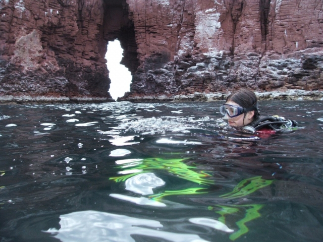 Clase practica de buceo 