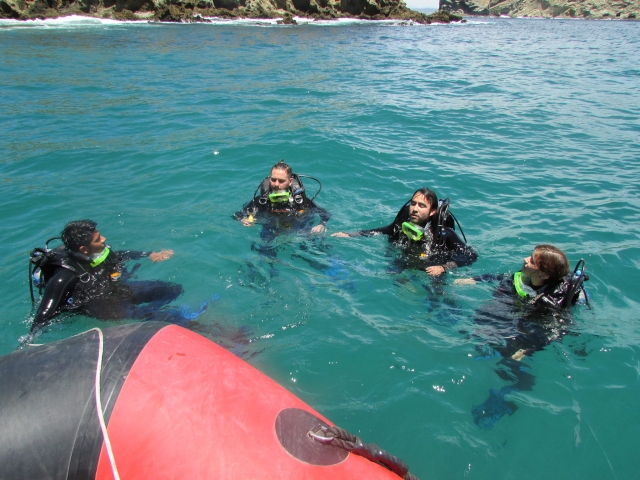 Practicando el buceo