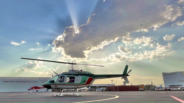 Preparando el helicóptero