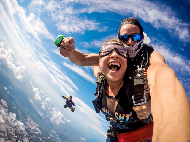 Salto tándem en Playa del Carmen
