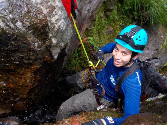 Bajando el rappel