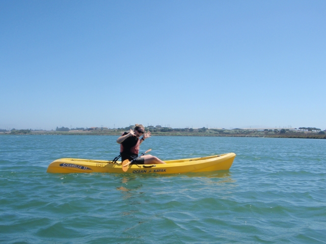 kayak en aguas azuleres