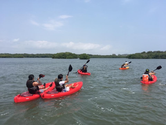 Remando en los kayas