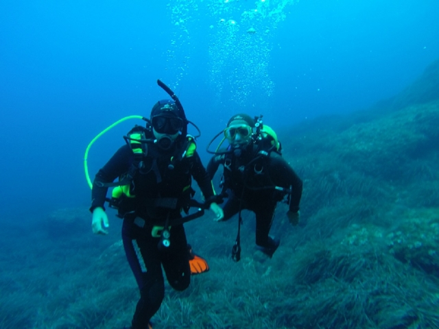Clase de buceo en mar abierto