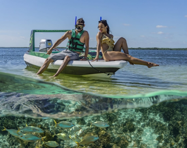 Visita guiada en lancha manglaternera Quintana Roo