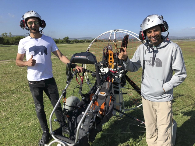 Volando en paramotor en San Miguel 