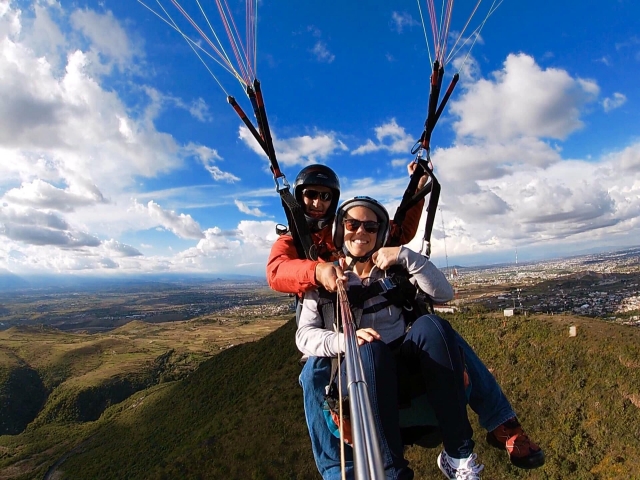Foto selfie con parapente