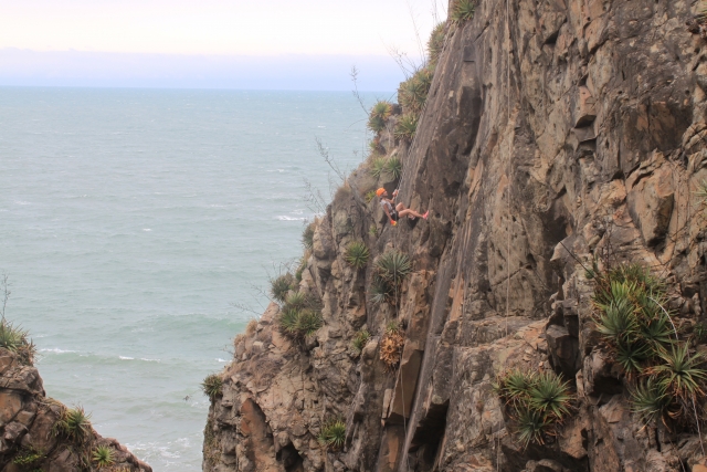 Practicando rappel en Veracruz