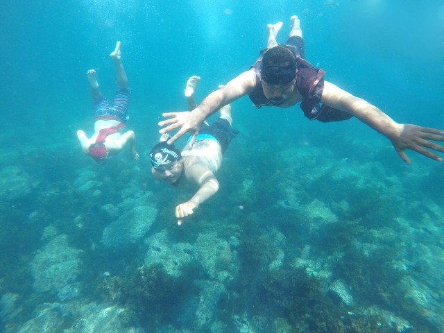 Practicando snorkel en sus hermosas playas