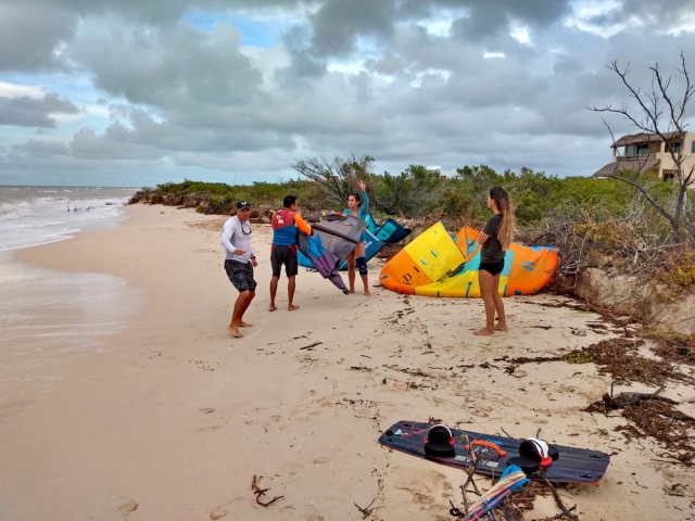 Preparando el kite