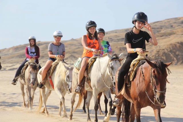 Ruta a caballo en grupo