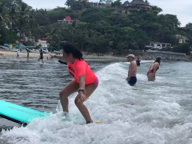 Lección de surfing