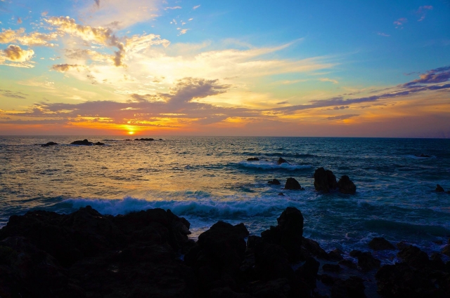 Atardecer en las playas