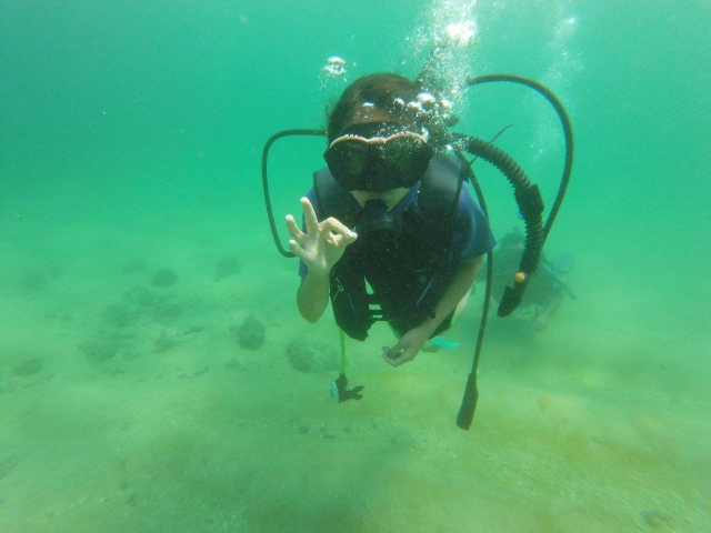 Nadando en la había