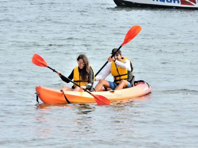 Disfrutando la experiencia en kayak