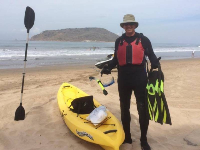 Preparado para el visita guiada en kayak