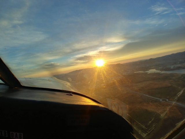 Atardecer desde avioneta en Chihuahua