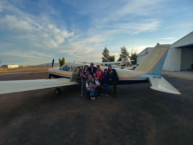 Vuelo en avioneta sal de Aldama, Chihuahua