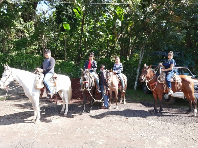 Recorrido a caballo en familia