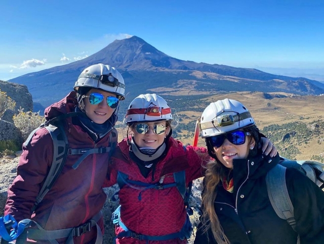 Foto con el volcán