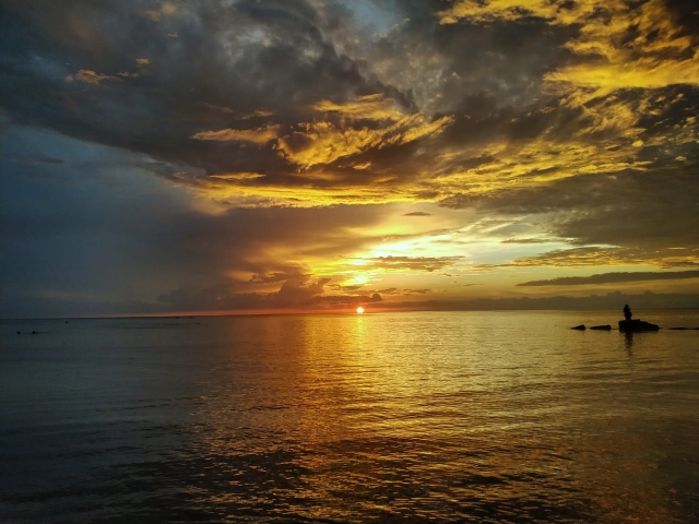 atardecer en el caribe