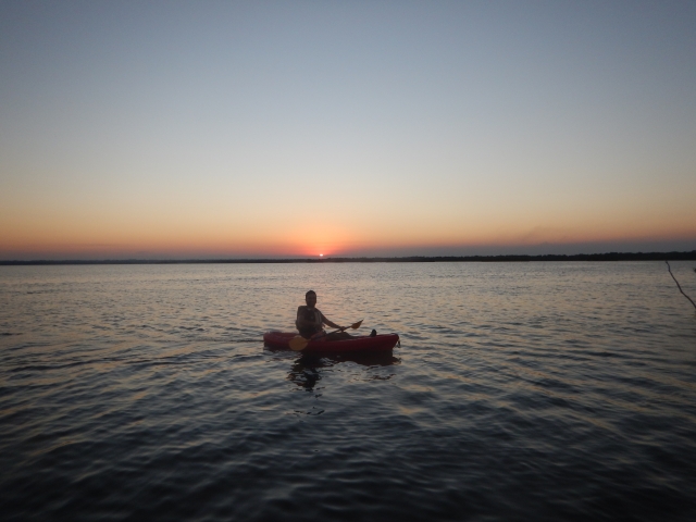 Remando al atardecer