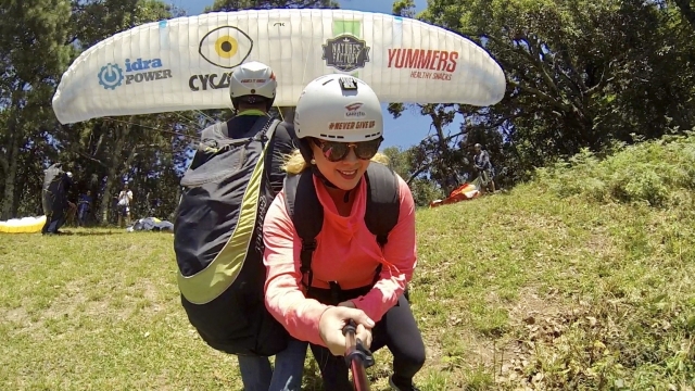 Comenzando el vuelo en parapente