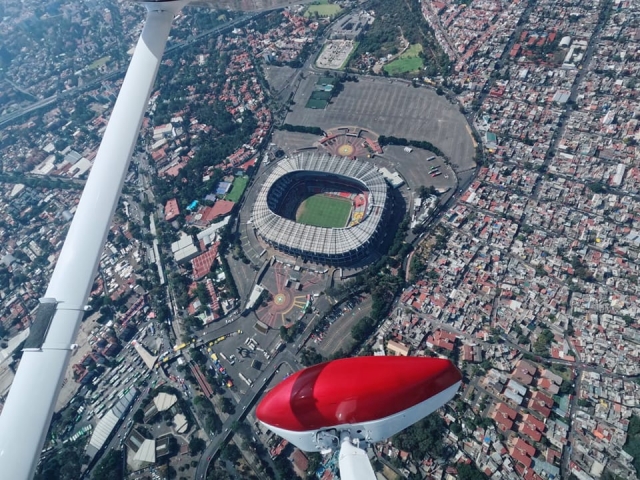 Estadio azteca desde las alturas