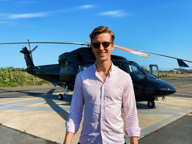 Helicóptero en el caribe