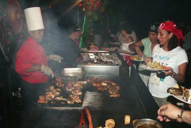 Comida en barco pirata