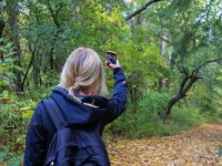  Taking a photo during the route