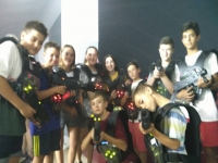 With the laser tag guns