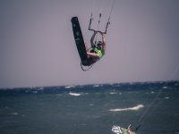 Expert kitesurfing jumps