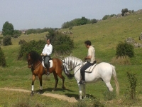 On horseback in the mountains