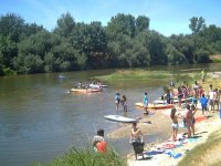 Probando los kayaks