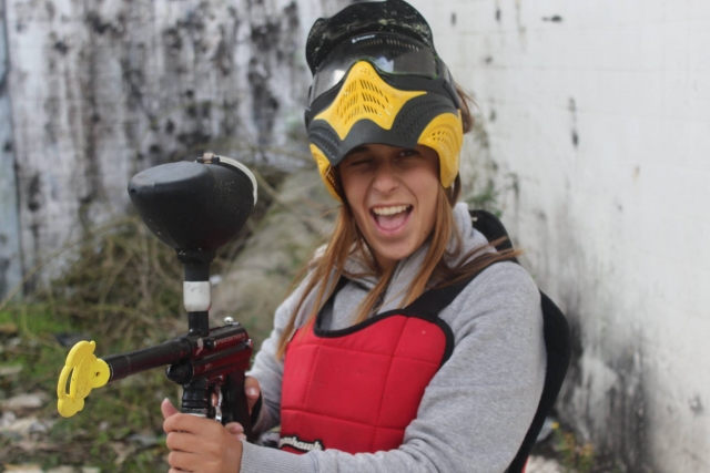  Girl ready for the paintball game