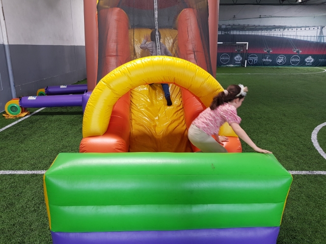  Playing on the inflatables 