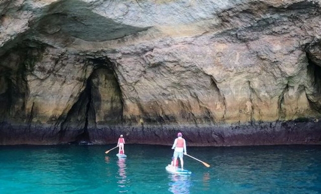  Paddle surfing in Benagil 